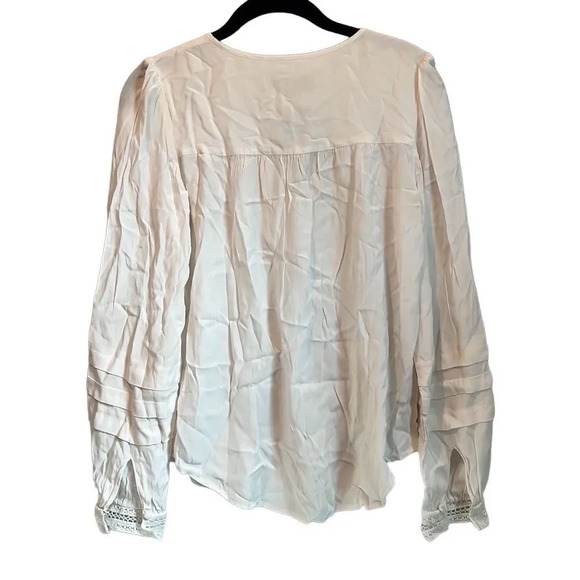 LOFT Women’s Extra Small lacy pintucked Top Peasant Blouse - Picture 3 of 3